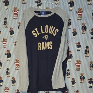 Vintage St. Louis Rams Reagan Reebok NFL Long-sleeve Raglan Shirt Large Cotton